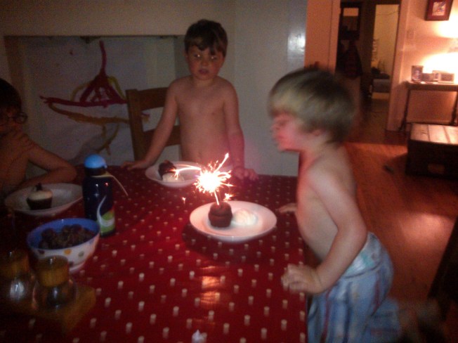 Blowing out the sparkler