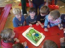 The birthday boy and cake Andrew made!