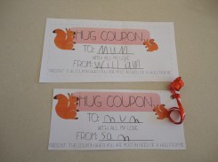 Luckily I get a yes whenever I need a hug, but just in case... (By the way, I did get a pressie from Sam - a bag of delicious choc chip cookies, eaten before they could be photographed!