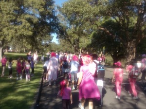 Dressing gowns, big hair, loving the sea of pink.